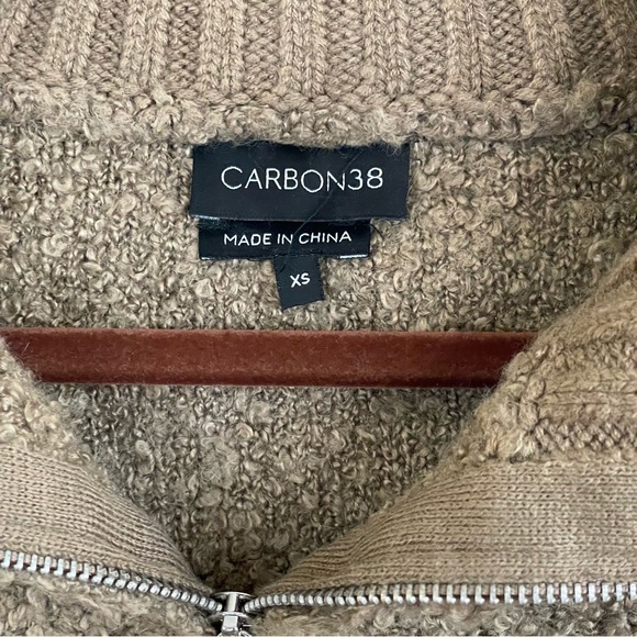 CARBON38 Half Zip Boucle‎ Pullover Sweater jn Caribou Size XS - Picture 5 of 9